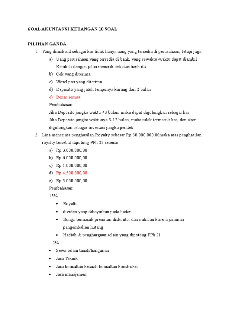 Soal Olimpiade Akuntansi Akuntansi Keuangan Pdf Pdf