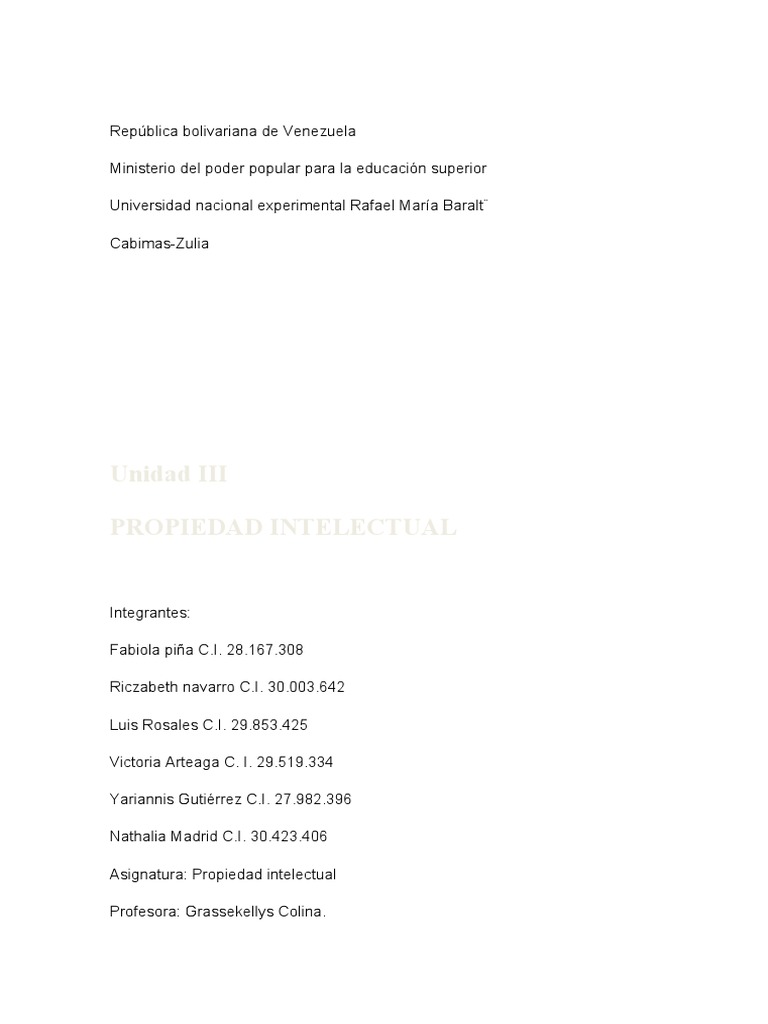 Propiedad Intelectual I | PDF | Propiedad intelectual | aduana