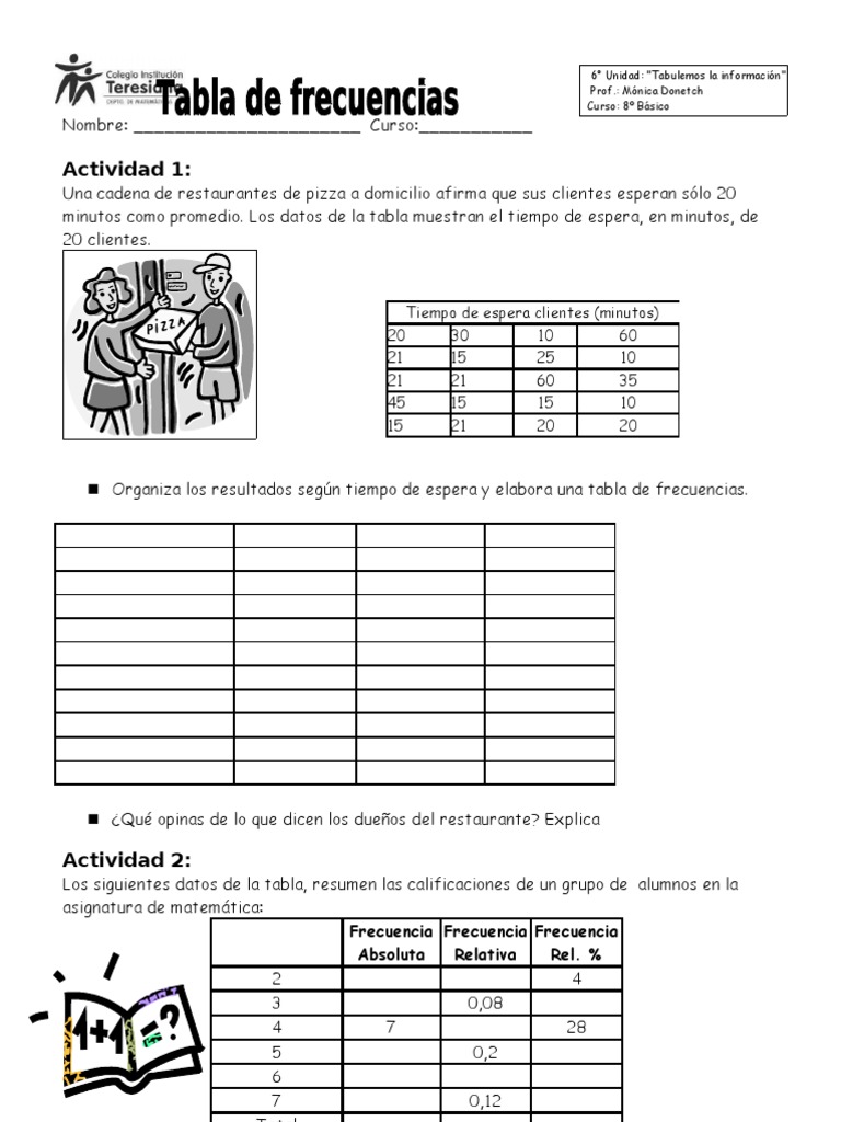 Taller Tabla De Frecuencias