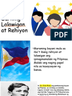 Ang Mga Bayani Sa Aking Lalawigan at Rehiyon | PDF