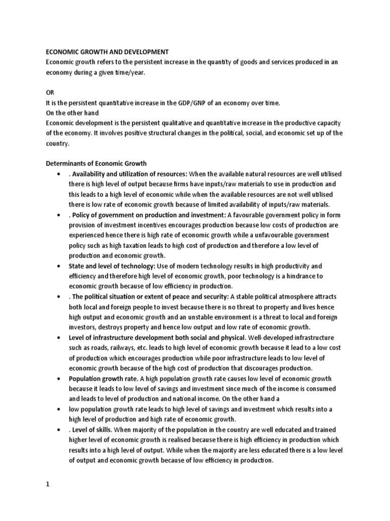Determinants of Economic Growth | PDF | Economic Growth | Poverty