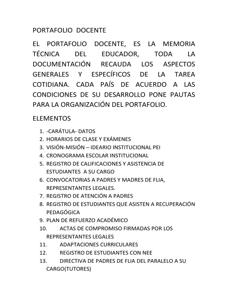 Portada del Portafolio Docente | PDF