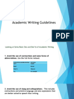 Academic Writing Guidelines