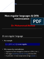 Non-Regular Languages & DFA Minimization: Dr. Mohammad Ahmad
