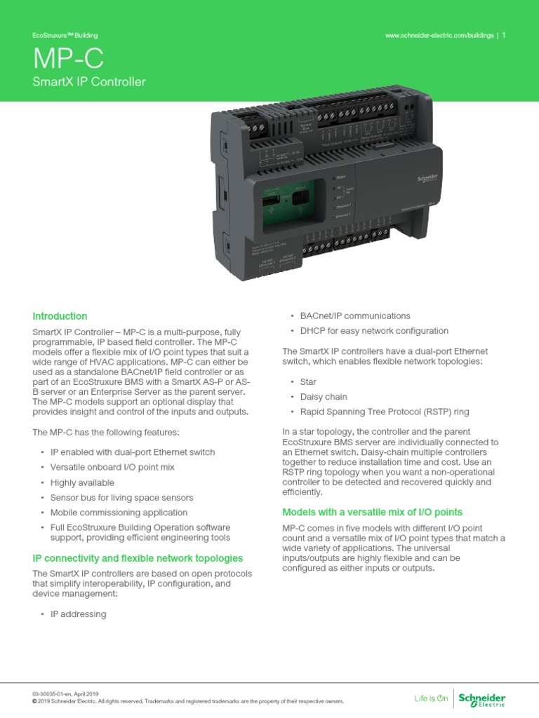 MP C SmartX IP Controller 03 30035 01 en - April 2019 PDF | PDF | Relay ...