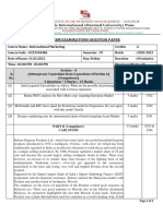 Mid Term Question Paper - International Marketing - Sem IV Batch 2020-2022 PDF