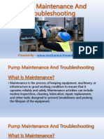 Pump Maintenance and Troubleshooting