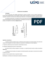 Técnicas de volumetria: calibração de instrumentos de medição