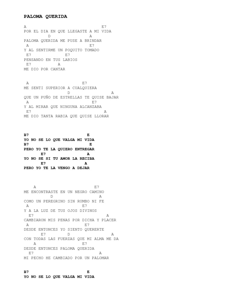 Paloma Querida Con Acordes PDF PDF