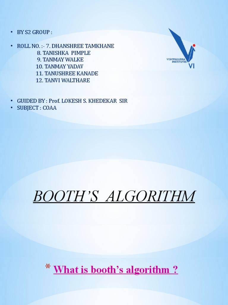 Booths Algo | PDF