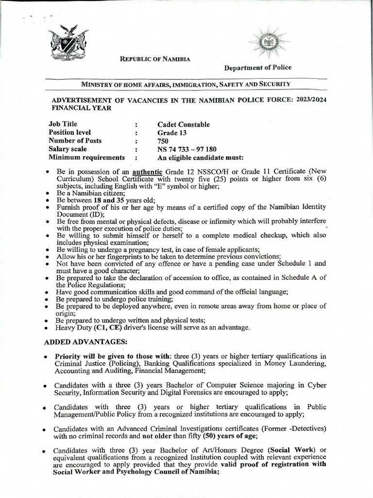 Police Recruitment PDF | PDF