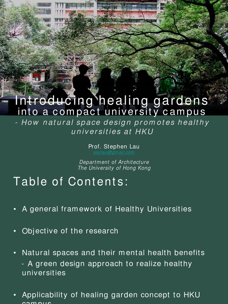 Healing Gardens for University Wellness | PDF | Art | Wellness