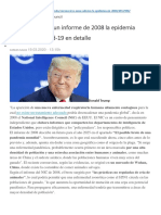 EEUU Adivinó en Un Informe de 2008 La Epidemia Mundial Del Covid-19 en Detalle PDF