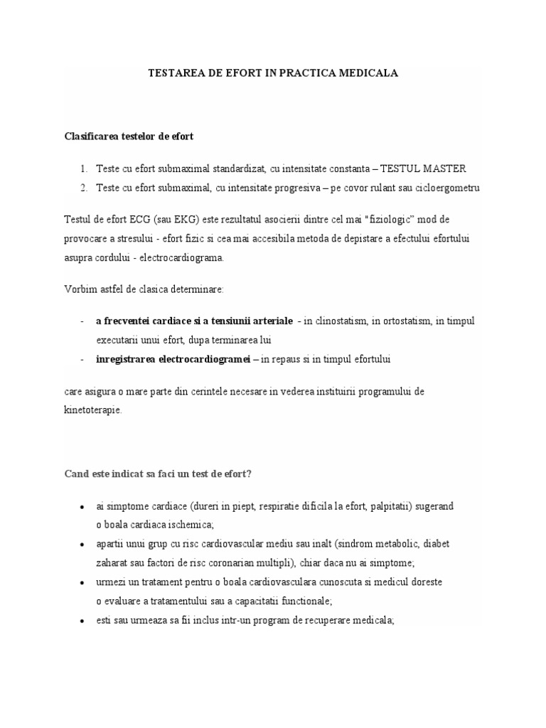 Testarea de Efort | PDF