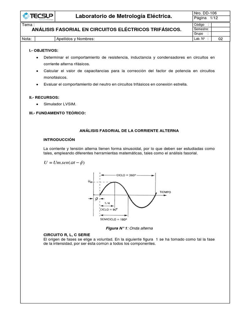 Análisis Fasorial en Circuitos Trifásicos | PDF
