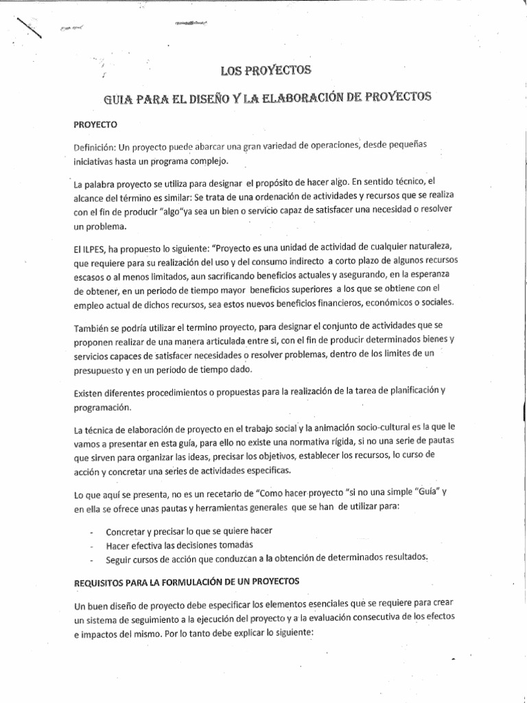 007 GUIA PARA EL DISEÑO Y ELABORACION DE PROYECTOS.pdf | PDF