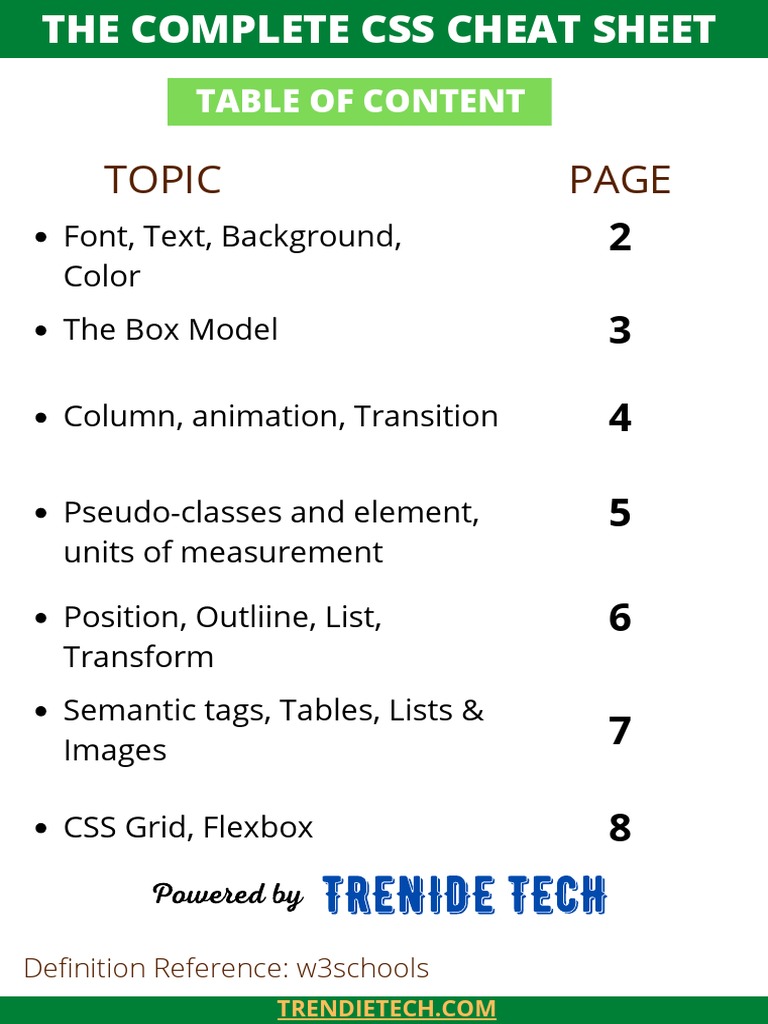 Complete CSS Cheat Sheet PDF | PDF