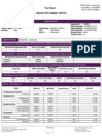 Final Drug Test Report Summary