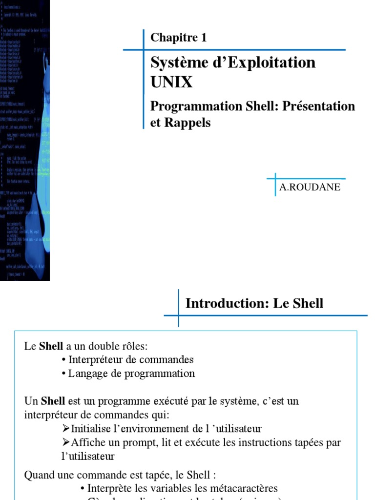 Introduction à la Programmation Shell UNIX | PDF | Génie logiciel ...