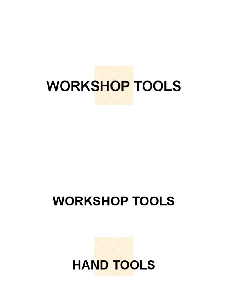 Mechanical Workshop Tools List | PDF