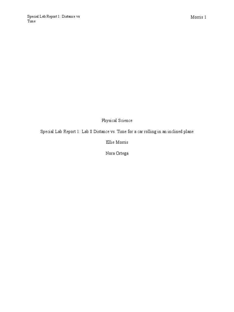 Distance vs Time Lab Report Analysis | PDF | Velocity | Time