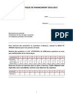 QCM Decision de Financement 2016-2017 Enonce Et Corrige PDF