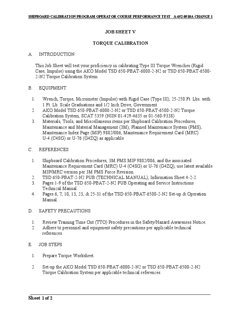 Torque Wrench Calibration Course Guide | PDF