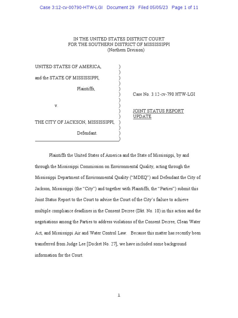 Consent Decree Status Update | PDF