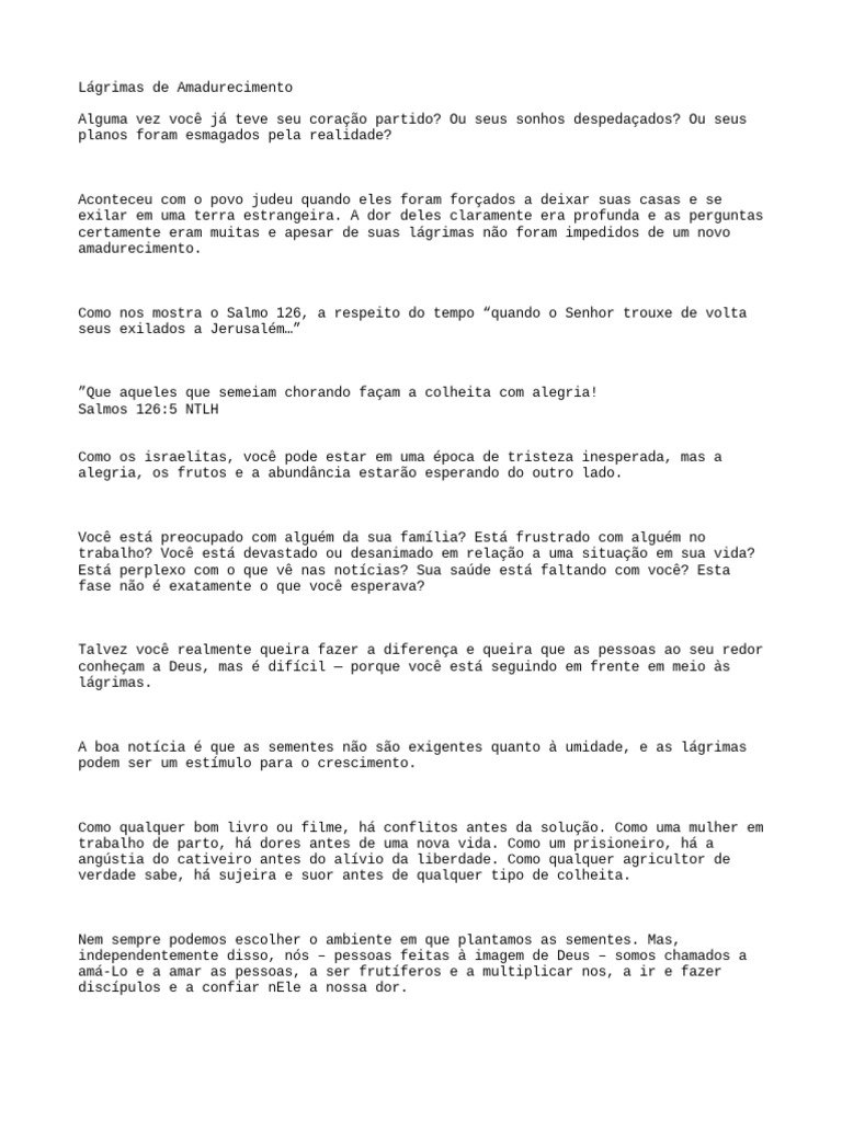 Superando a Dor com Esperança e Fé | PDF
