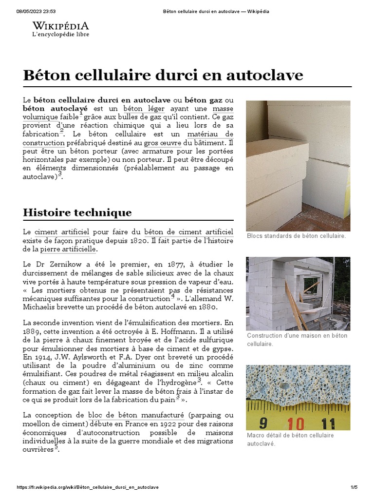 Béton cellulaire durci en autoclave PDF — free download