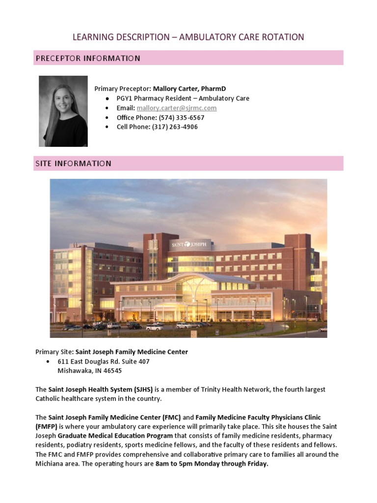 Learning Description Mallory Carter PDF Pharmacy Health Care