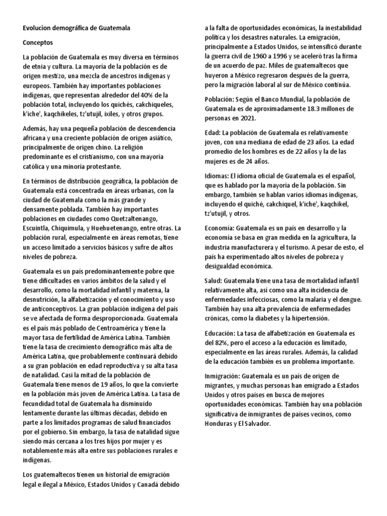 Demográfica de Guatemala PDF