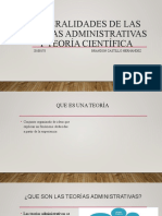 Generalidades de Las Teorías Administrativas y Teoría Científica