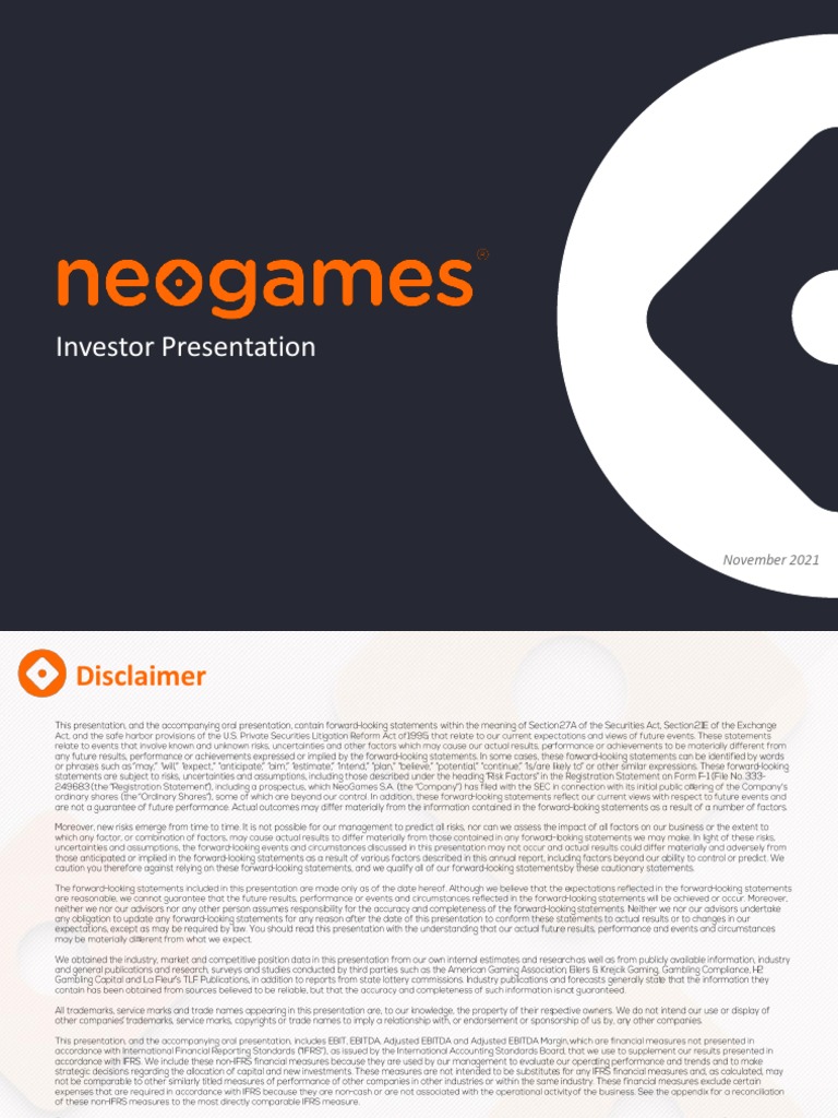 NeoGames Investor Presentation Overview | PDF