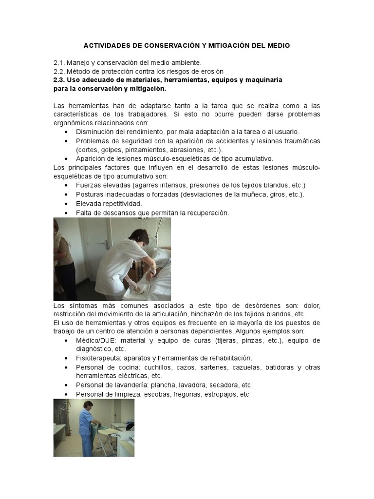 Actividades de Conservacion y Mitigacion Del Medio Ambiente Tema 2 | PDF