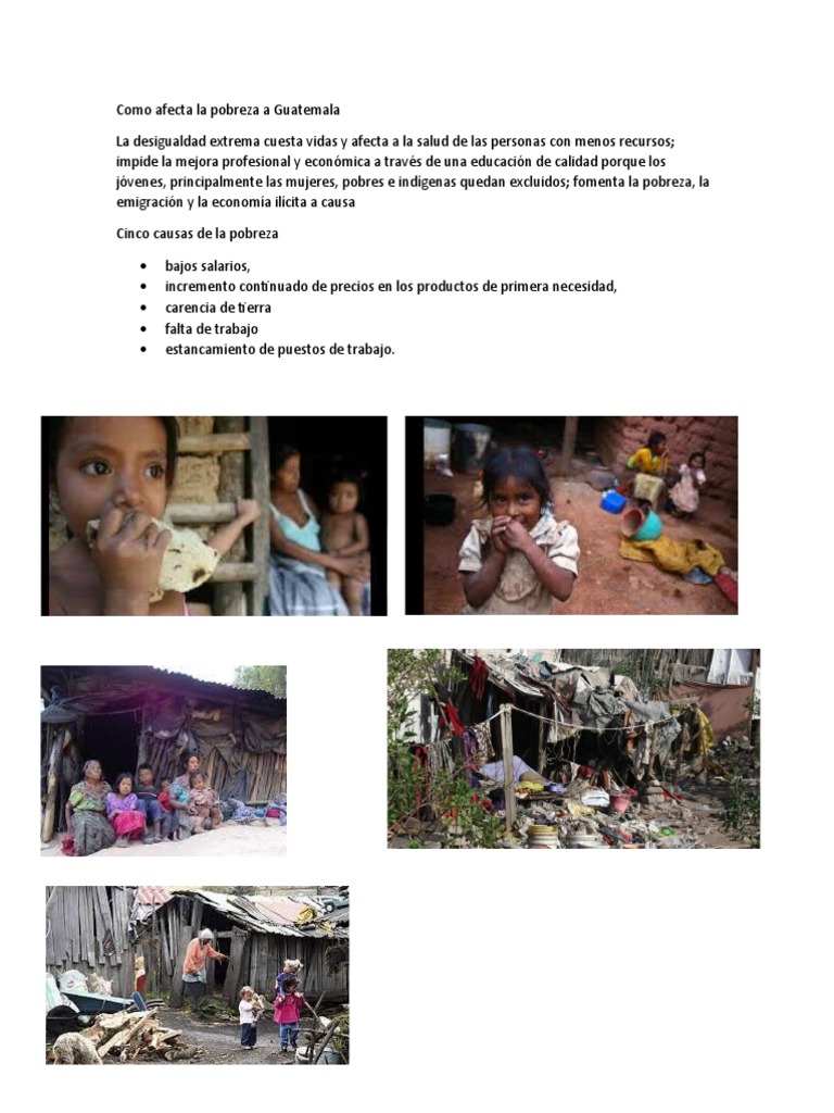Causas y efectos de la pobreza en Guatemala | PDF