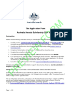 PREVIEW FORM - Australia Awards Scholarships Application Form PHD and Master Intake 2024 PDF