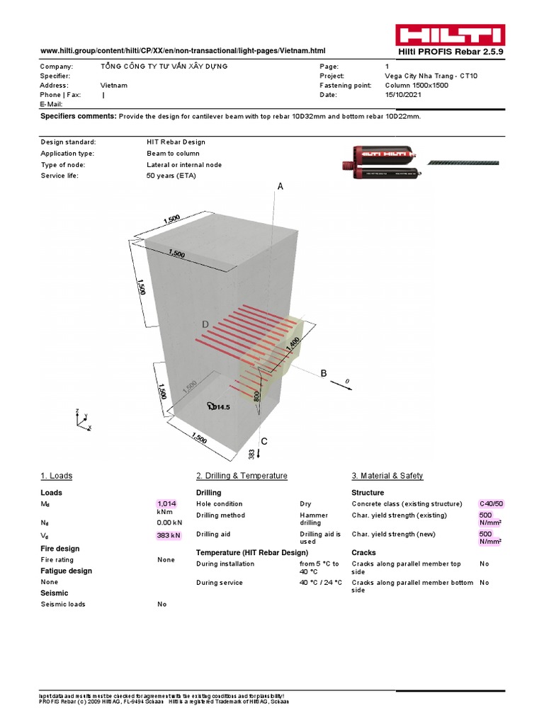 Calculation Report For Post Anchor Bolt | PDF | Civil Engineering ...
