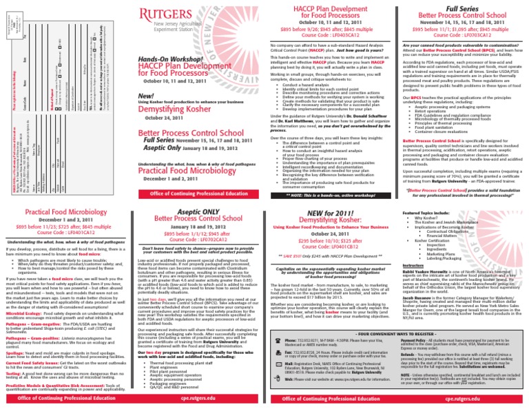 HACCP & Better Process Control Training | PDF | Hazard Analysis And ...