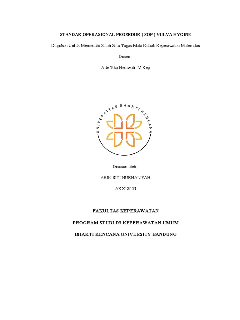 SOP VULVA HYGINE ARINSITINURHALIFAH PDF