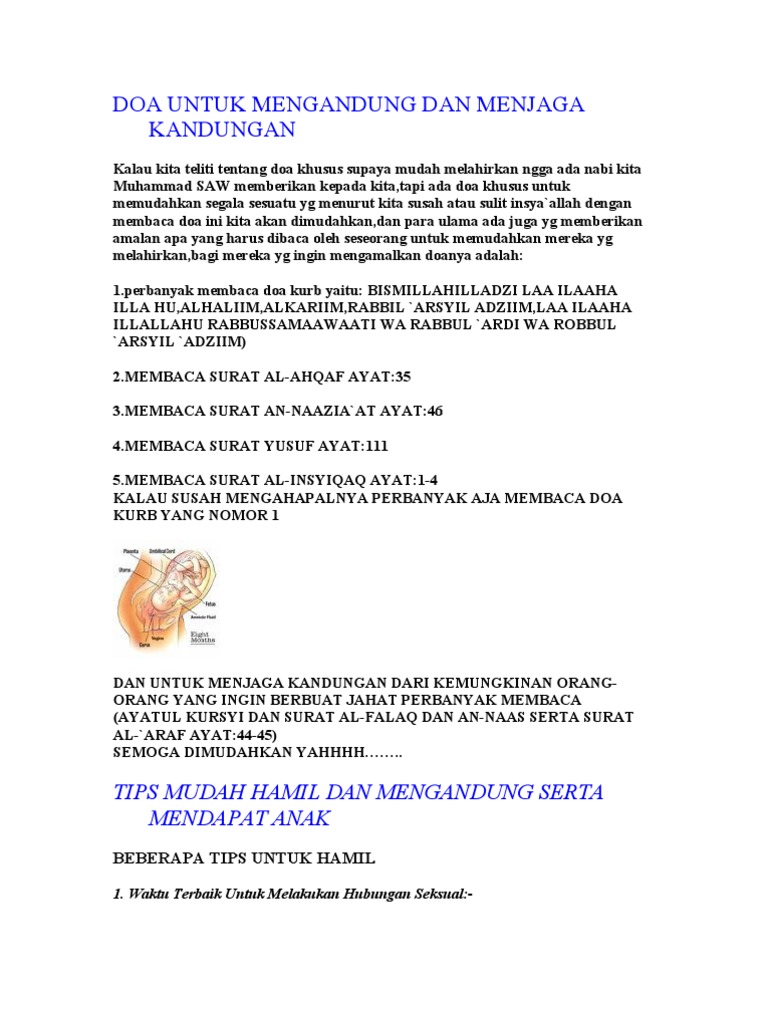Info Doa Untuk Mengandung Dan Menjaga Kandungan Pdf