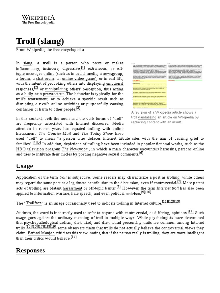 Troll (Slang) PDF Communication