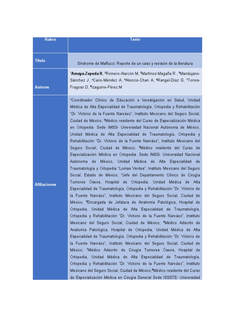 Síndrome de Maffucci | PDF | Traumatologia | Hospital