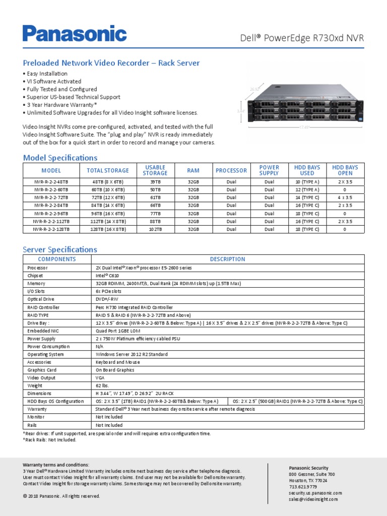 PANASONIC Dell_PowerEdge_R730xd | PDF | Classes Of Computers ...