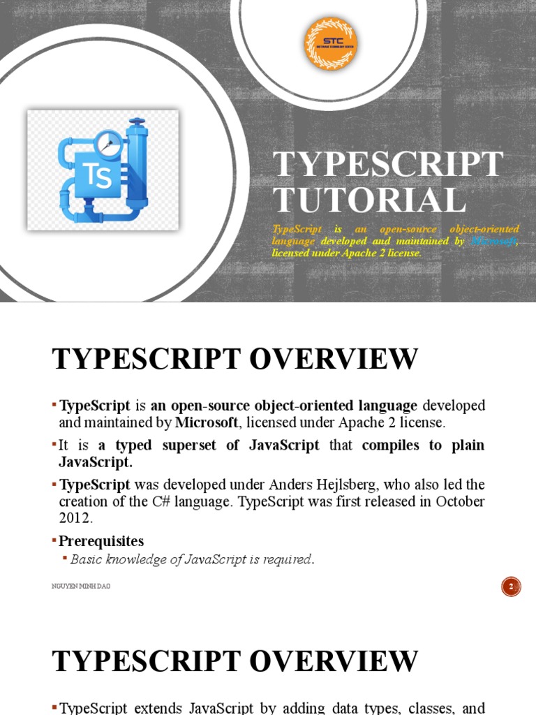 Typescript tutorial pdf java script information technology management