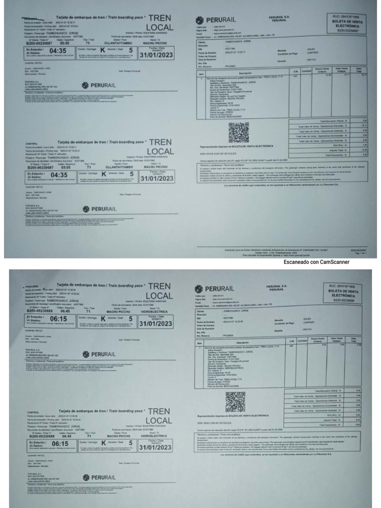 Boletos Perurail PDF
