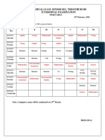 Timetable II Terminal Examination