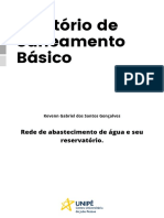 Relatório de Saneamento Básico - Rede de Abastecimento de Água e Reservatório