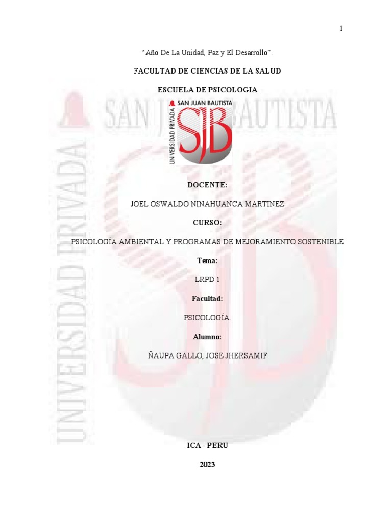 LRPD 1 | PDF | Relaciones personales, crianza y desarrollo personal