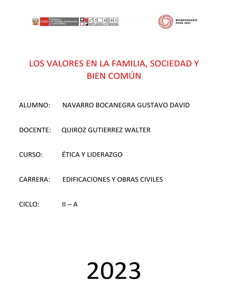 Crisis de Valores en la Sociedad Peruana | PDF | Sociedad | Familia